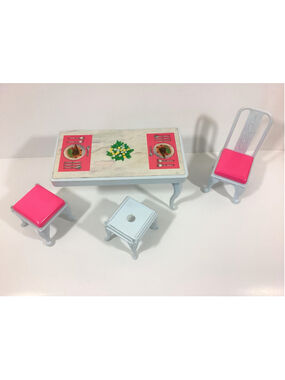 Vintage 1995 Blue-Box Barbie Clone Dining Room Furniture ~ Hong Kong